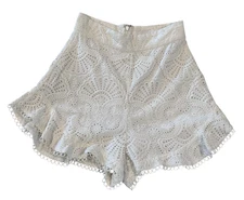 Zimmermann Shorts Size AU/UK 0 US 4 White Lace Broderie Englaise Summer Y2K
