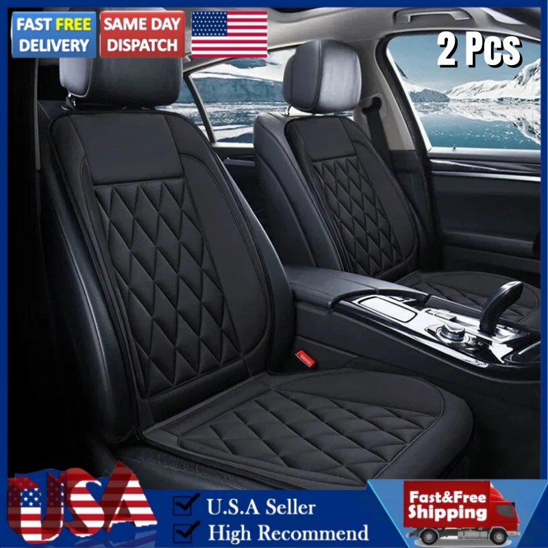 2X For Full Back and Seat 12V Car SUV Trucks Universal Warmer Heated Seat Cover