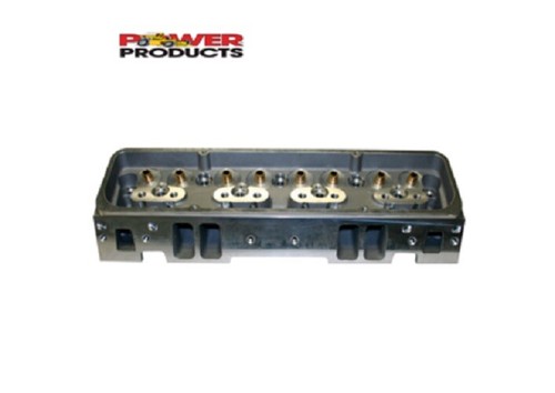 Power Products SBC Aluminum Cylinder Heads 205/64cc, Straight Plug Bare PAIR - Foto 1 di 2