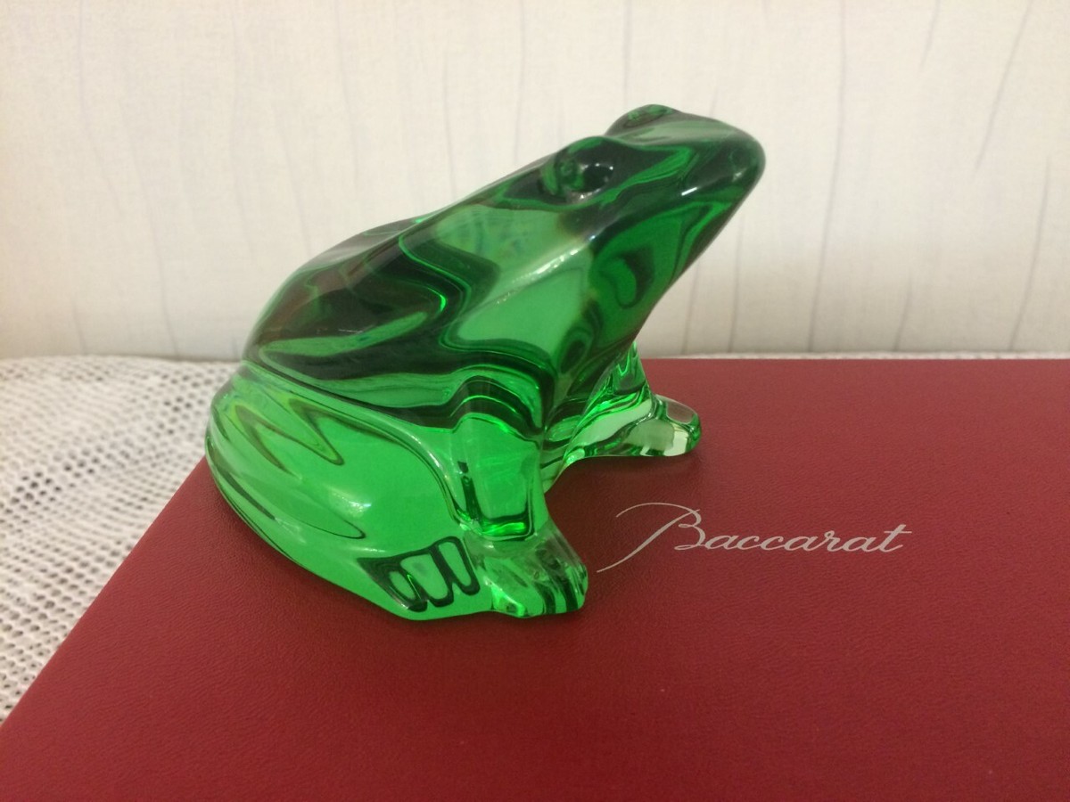 Baccarat バカラ 蛙 グリーンカエルフィギュリンクリスタル オブジェ Baccarat バカラ 蛙 グリーンカエルフィギュリンクリスタル