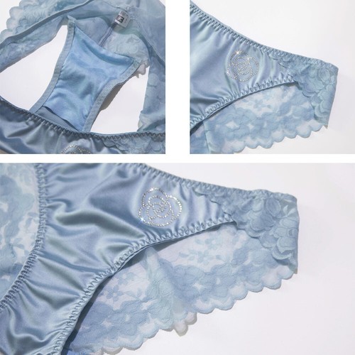 Women Lace Briefs Satin Silk Sexy Panties Ladies Lingerie Underwear Knickers - Picture 15 of 22