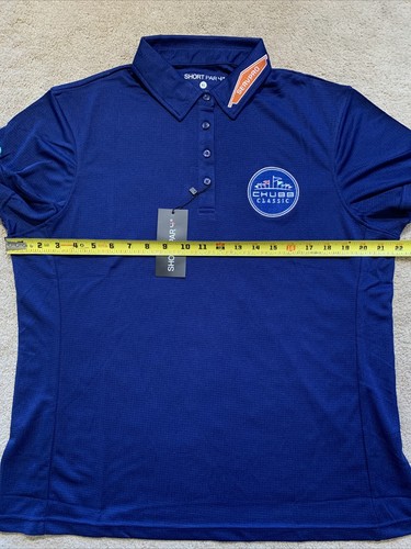 NEW Short Par 4 PGA CHUBB CLASSIC Short Sleeve Polo Shirt NAVY BLUE XL MSRP $60 - Picture 7 of 12