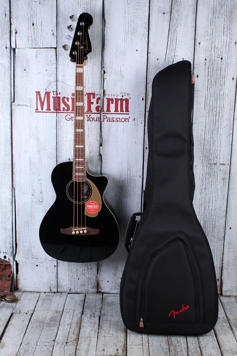 Fender Kingman Bass 4 String Acoustic Electric Bass Guitar Black