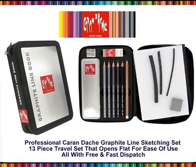 Caran Dache Graphitlinie Buch Zeichnungsetui Set Skizzieren Zeichnen Kunst Reise Set