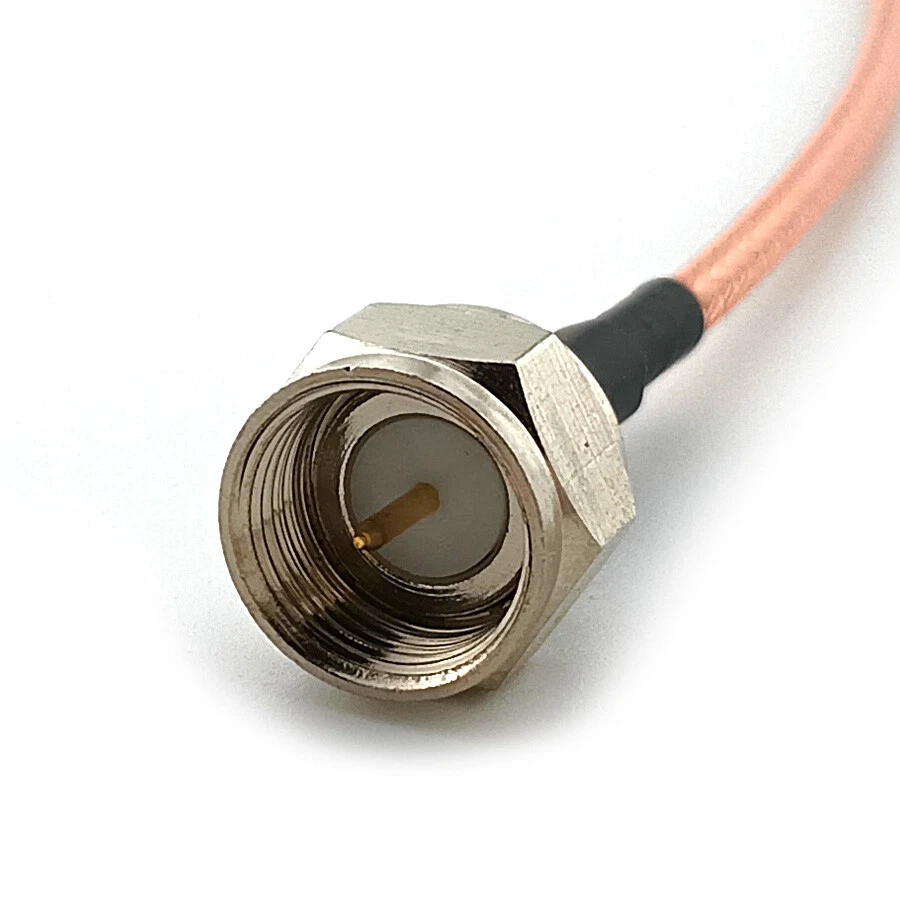 F Aerial Pin to RCA Jack Cable RG316 Coax Copper RF Video Converter Wire Adapter - Image 2 of 4