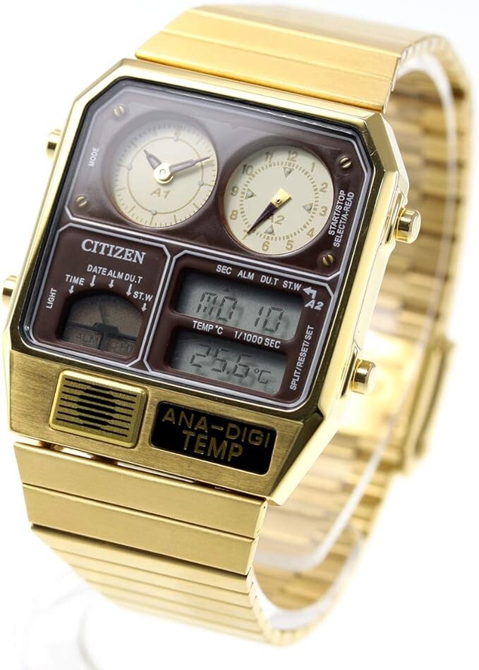 M*中様 CITIZEN ANA-DIGI TEMP JG2103-72X CITIZEN JG2103-72X ANA-DIGITEMP REPRODUCTION MODEL Watch gold