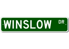 Winslow Drive Street Sign Personalized Custom Last Name Metal Sign - Aluminum