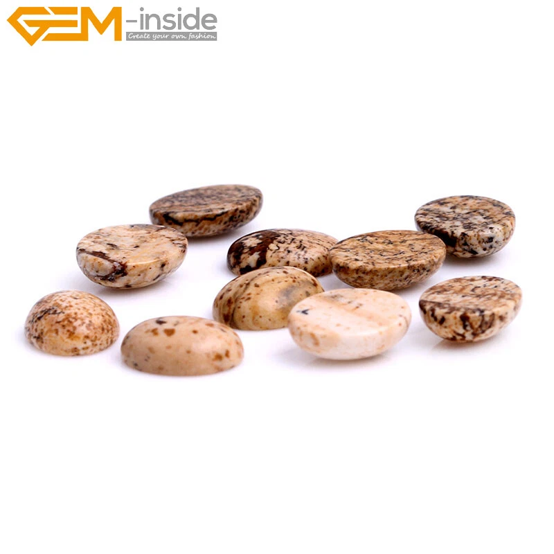 5pcs Natural Picture Jasper CAB Cabochon Beads Jewelry Craft Ring Pendant Making - Image 4 of 4