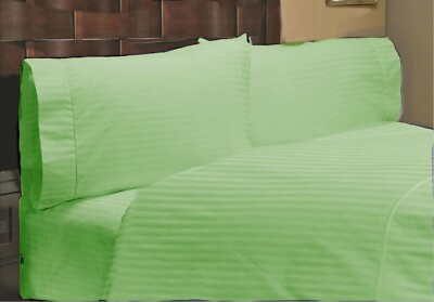 Scala Egyptian Cotton 1000-1200 TC Stripe Sheet Set – California King, 4-Piece, Extra Deep Pocket, Hypoallergenic, Breathable