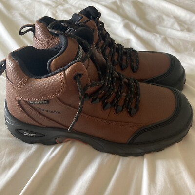 Reebok‎ Cliffhanger Brown Leather Hi Top Hiking Boots Men\'s US Size 6.5 reebok Work hiking boots mens brown shoes 6.5 Composite Toe  main image 2