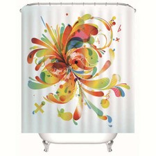 Color Nice Rotation Bud 3D Shower Curtain Waterproof Fabric Bathroom Decoration