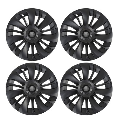 4pcs Matte Black Wheel Hub Caps for Tesla Model Y 19'' 2020-2023