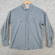 Wrangler Authentics Men's Green Checked Shirt Size M 100 Cotton Flannel Pockets