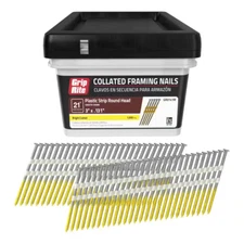 Collated Framing Gun Pneumatic Nails 21 Degree 3"x0.131" Vinyl Coated Round Head