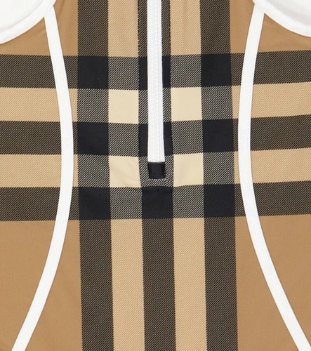 Burberry L6517 Beige Teen Check-print Zip-front 1-Piece Swimsuit Size 14Y/155/80 - Picture 3 of 3