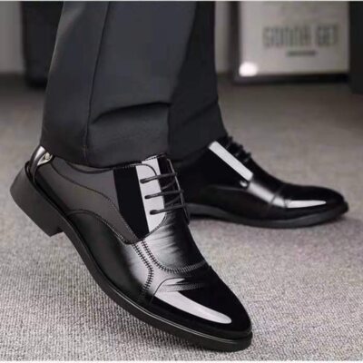 Business Oxford Leather Shoes Men Rubber Formal Dress Shoes Office  Footwear