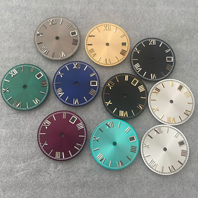 Sun Grain Roman Scale Real Nail Watch Dial 28.5MM for NH35/36/4R/7S Movement