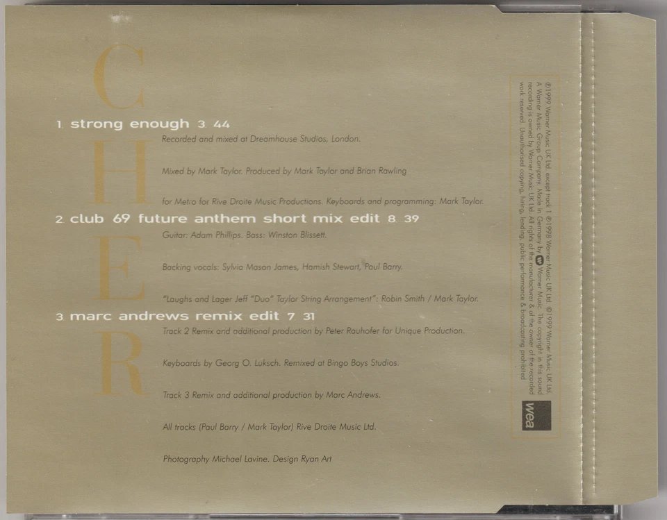 Cher - Strong enough [3 Track Maxi-CD, 1999] - Bild 2 von 2