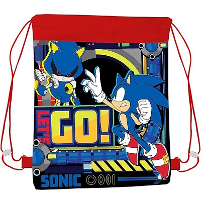 Sonic The Hedgehog Let's Go Kordelzugtasche Zugschnur P.E. Fitnessstudio Schule Schwimmen