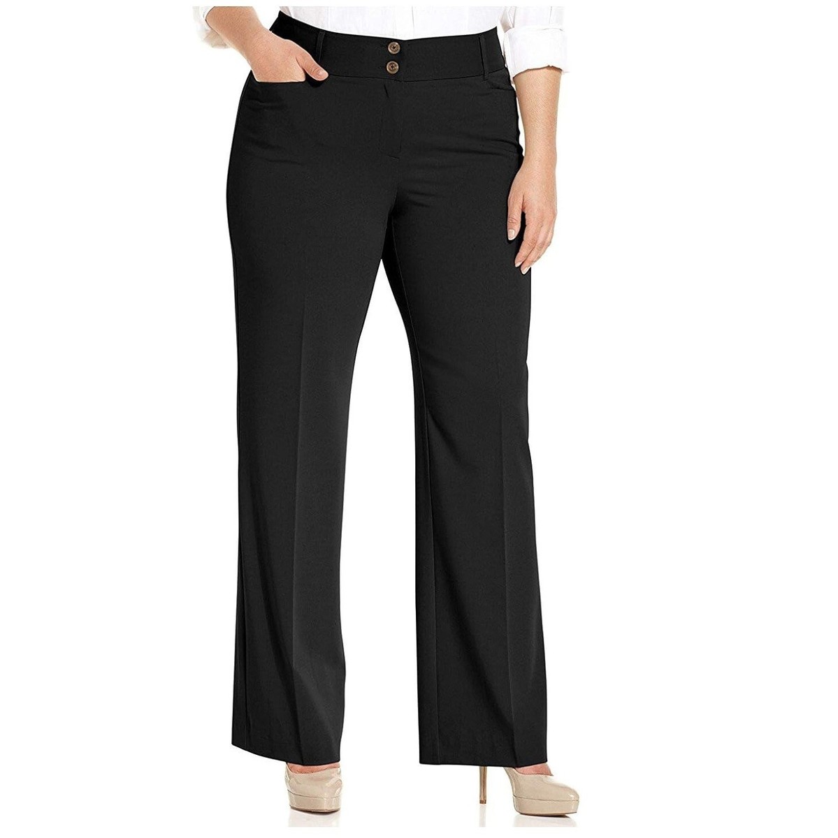 Alfani Womens Petite 24WP Black Trouser Slimming Bootcut Pants NWT CC13 |  eBay