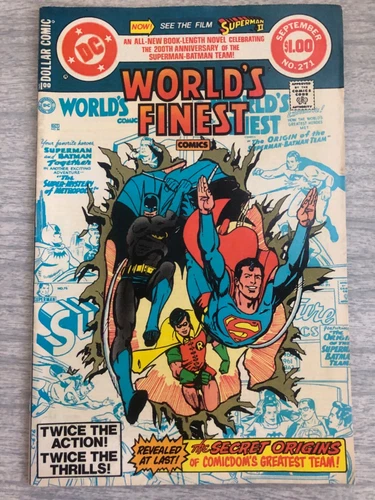 Vintage comic book Worlds Finest Comics 271 Superman Batman 1981 DC FREE SHIPPIN