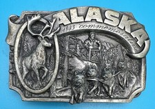 Alaska 1983 Commerative Pewter Belt Buckle Silver 414/2500 Limited Edition