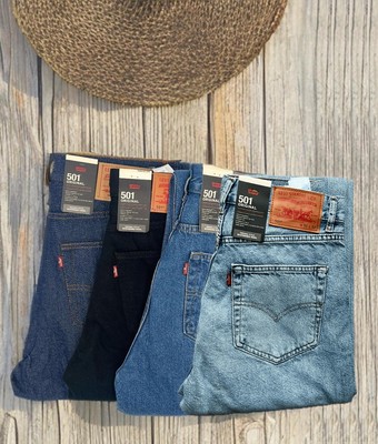 Levi's 501 Original Regular Herren Jeans, Blau / Schwarz / Rigid-Stf Blue
