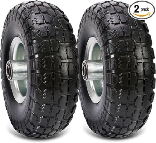 (2 Pack) 10 Inch Solid Polyurethane Tire 4.10/3.50-4 Tire, 10" Flat Free Whee... - Picture 7 of 7