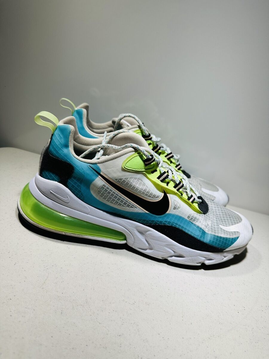 Nike Air Max 270 React SE --White, Aqua, Blk, Green Preowned Nike Air Max 270 React SE --White, Aqua, Blk, Green Preowned