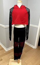 Balera Hip Hop Dance Costume Child L Red/Black Hoodie  Leggings