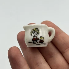 Vintage MADE IN JAPAN Miniature Child’s CERAMIC Tea Set Creamer Girl And Doll