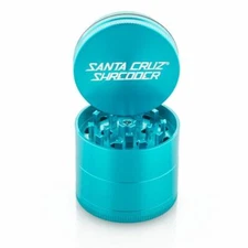 Medium 2.1" Teal Santa Cruz Shredder Aluminum Herb Grinder 4 Piece Texture Grip