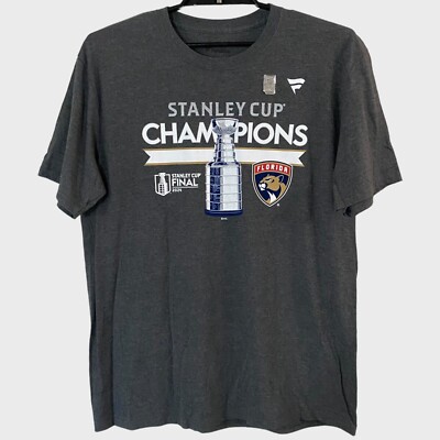 Fanatics Stanley Cup Champions T-Shirt Gray Men's XL Florida