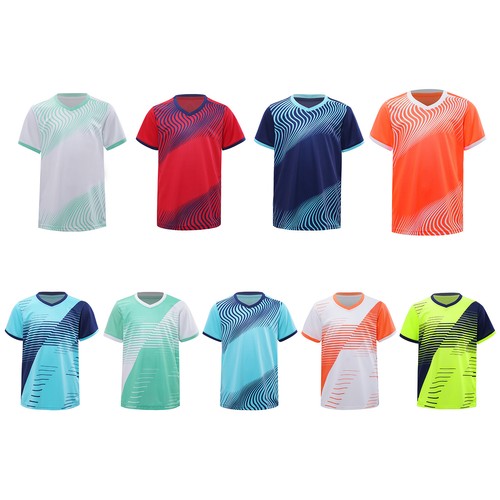 Kids Boys T-shirts Practice Blouse Badminton T-shirt Sport Shirt Volleyball Tee - Picture 3 of 88