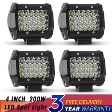 4X 4inch 3-Rows Spot Light LED Work Light Pods Offroad Reverse ATV Driving Cube