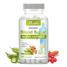 Blood Sugar Support Supplement Berberine & Cinnamon 20 Herbs Complex 90 Capsules