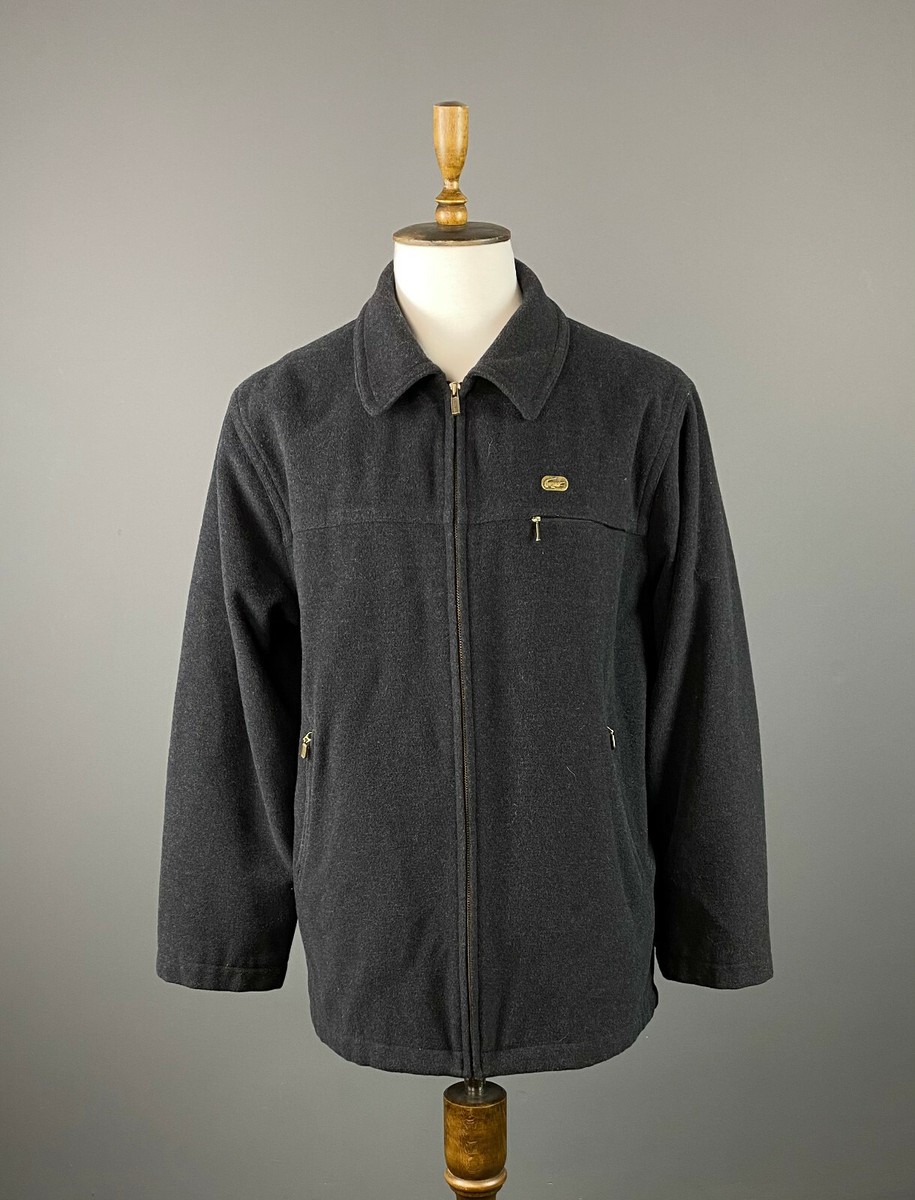 フ*】様 LACOSTE ジャケット ブラック グレー US XL Men Lacoste Black Wool Full Zip Collared Coat Jacket Size 56/6 | eBay