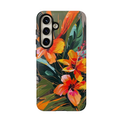 Phone-Ink iPhone, Pixel, Samsung Galaxy Case - Orange Hibiscus Flower Painting - 第 110/191 張圖片