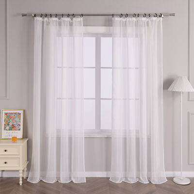 Gardinen Stores Vorhänge mit Kräuselband Fensterschals Transparente Voile Modern