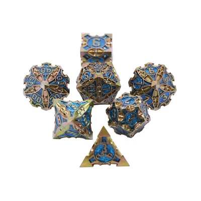 Metal Dice Set 7pcs Polyhedron D20 Dungeons & Dragons DND RPG Role Playing Dice
