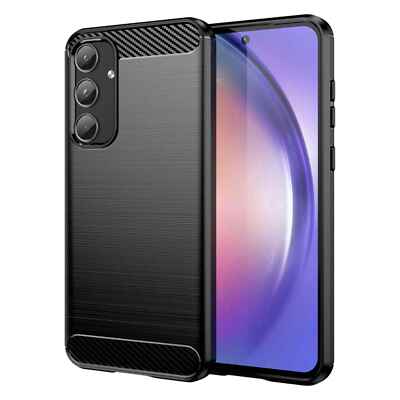 Handy Hülle für Samsung Galaxy A35 5G Cover Dünn Schutzhülle Carbon Alu Design