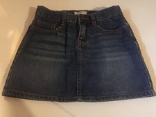 OshKosh B gosh Girls 10 Jean Mini Skirt Denim Twins Whiskers Att Shorts GUC