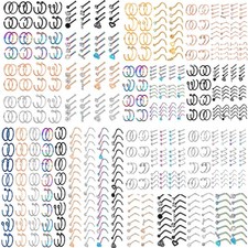 16-64Pcs Nose Ring Hoops Helix Tragus Surgical Steel Pin L Screw Bone Studs 20G