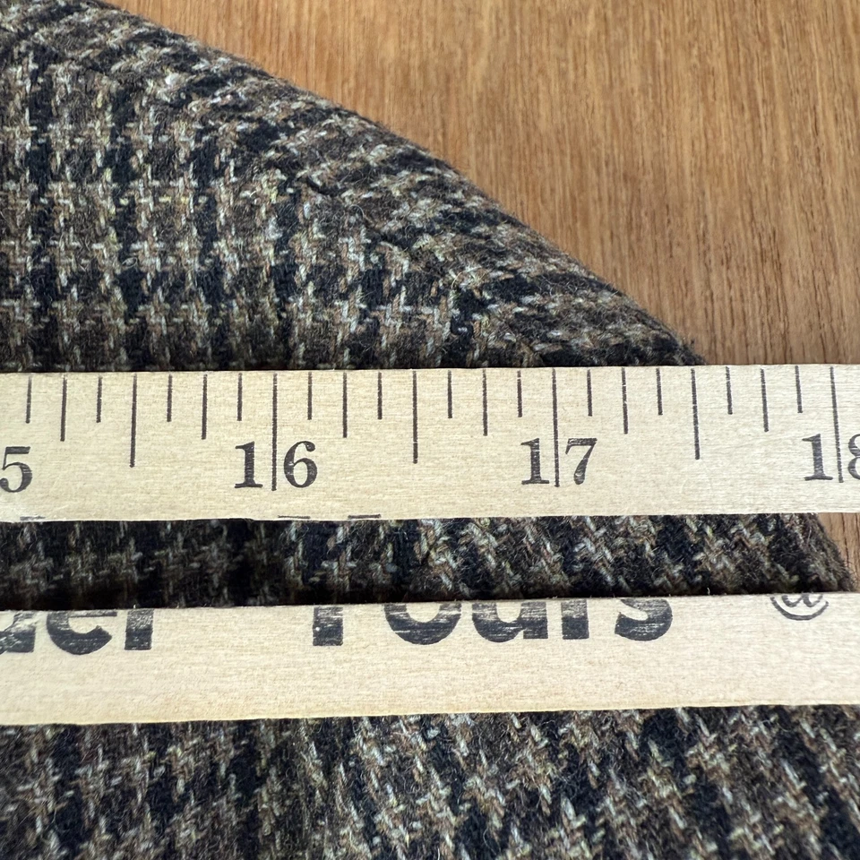 Abrigo deportivo Tasso Elba para hombre mediano marrón pata de gallo mezcla de lana 3 botones Blazer Foto 4 de 4