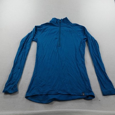 Ibex Woolies Pro Tec 1/4 Zip Pullover Mens Medium Blue Baselayer Hiking Wool