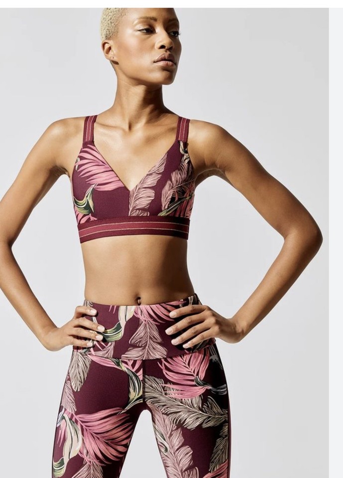 Running Bare woman Flora  Set Purple/Pink Sports Bra & Leggings Size Aus 10