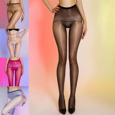 High Waist Seamless Oily Shiny Pantyhose Wrapping Tights Stockings (8 Colors)