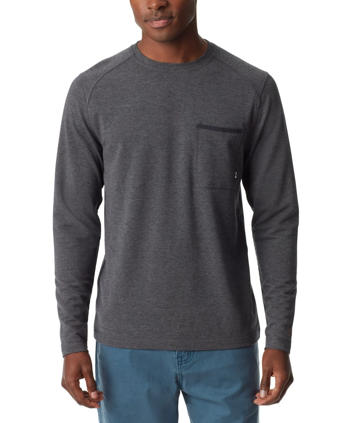 Bass Outdoor Shirt Men's Small Caviar Stretch Long Sleeve Ribbed Crew Neck FTS41