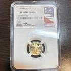 NGC PF70 U.S. Mint American Eagle Gold Coin 1998 1/10 oz Ultra Cameo