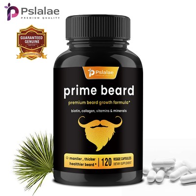 Prime Beard - Biotin, Collagen - Beard Health, Nourishes Skin, Hydrates Hair